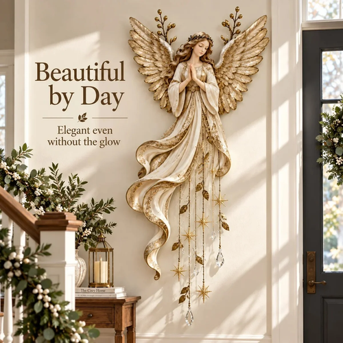 ✨Last Day 49% OFF✨Guardian Angel Starfall Cascade™ – Lighted Faith & Blessing Christmas Wall Decor✨